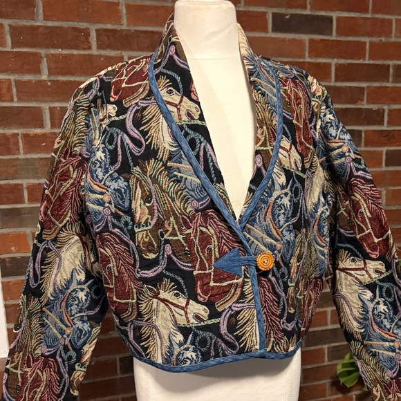 Life Style Jackets & Blazers - Vintage Equestrian Tapestry Jacket